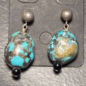 Dangly Stud Gorgeous Stone Sterling Silver Earrings